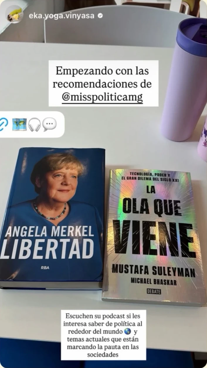 Libertad de Angela Merkel y La ola que viene, recomendados por MISS POLÍTICA