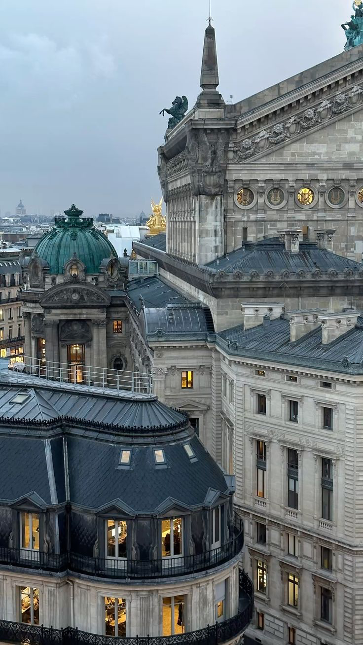 Tejados y arquitectura de la Ópera de París